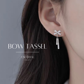 ภาพหน้าปกสินค้าESCOBAL✨ต่างหูเงินแท้ Bow Tassel จี้เพชร Moissanite ต่างหูเพชร ต่างหูแฟชั่น ตุ้มหูเงินแท้ ต่างหูเกาหลี ตุ้มหูเพชร ที่เกี่ยวข้อง