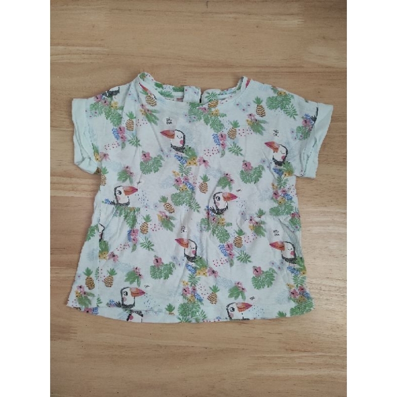 เสื้อยืดเด็ก (มือสอง) Zara baby girl size12/16 อก 86 cm Shopee Thailand