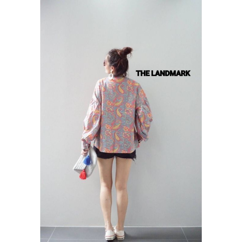 ทักก่อนสั่ง-เสื้อแขนบอลลูน-แต่งคอผูก-ผ้าcottonอินเดีย-อก48-thelandmark