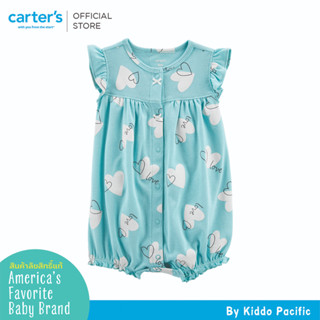 CARTERS SUR BLUE IVORY HEART ชุดหมีขาสั้นเด็กผู้หญิง ลายหัวใจ L10