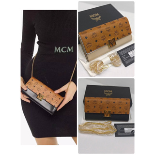 พร้อมส่ง 🔥Sale 9199🔥 MCM Travia Crossbody Wallet in Visetos Leather Mix