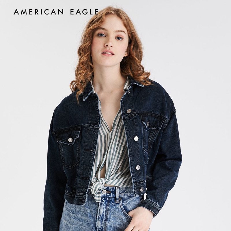 มือ1 ⚡️american Eagle Denim Jacket แจ็คเก็ตยีนส์ เสื้อยีนส์ เชิ้ตยีนส์ Shopee Thailand 1131