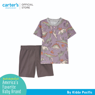 CARTERS SETS DINO HENLEY PURPLE SET คาร์เตอร์เสื้อผ้าชุดขาสั้นเด็กผู้ชาย ลายฤดูร้อน เซท 2 ชิ้น L10