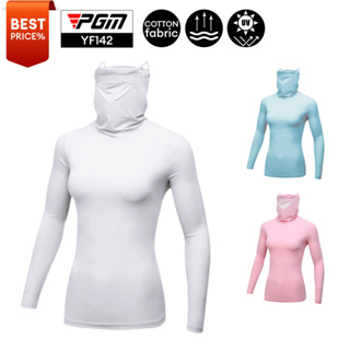 [11GOLF] เสื้อกอล์ฟแขนยาว กัน UV มีปลอกคอคลุมหน้า PGM YF142 Women Golf Long Sleeves Shirt