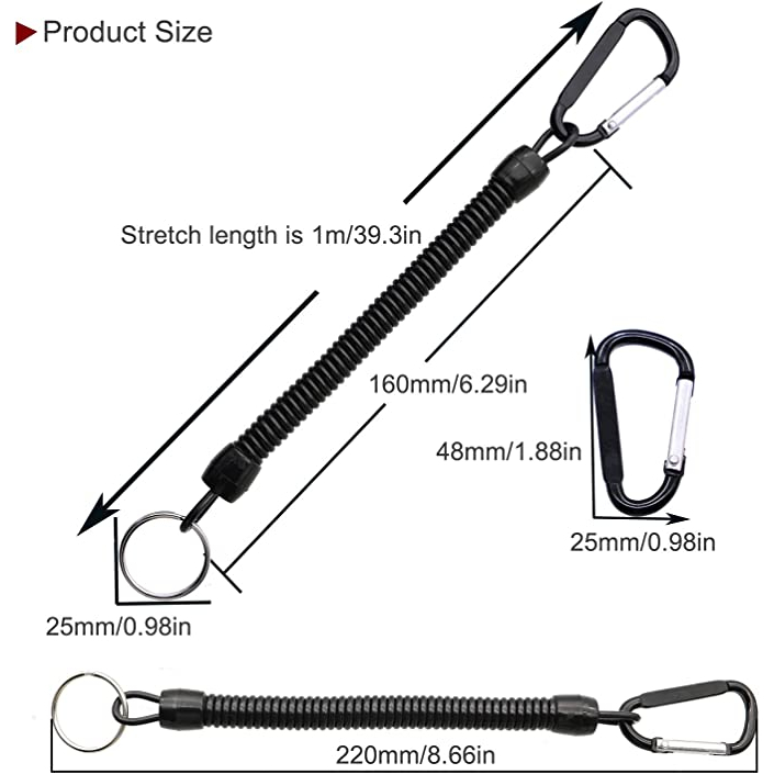 พวงกุญแจกันหาย Fishing Lanyard Spring Coil Keychain พวงกุญแจยืดได้ ตัว ...