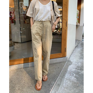 𝗜𝗡𝗦𝗧𝗢𝗖𝗞 | 2023-Summer Relaxed Pleat Tie-Front trousers