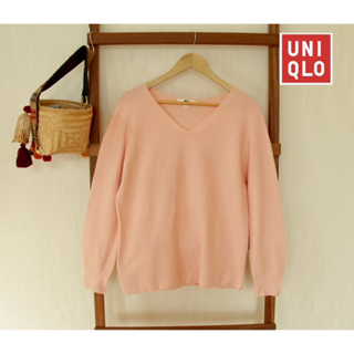 Uniqlo knit  x L สีชมพูสวย อก 40 ยาว 23 • Code : 418(4)