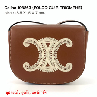 CELINE Folco Cuir Triomphe bag ของแท้ 100% [ส่งฟรี]