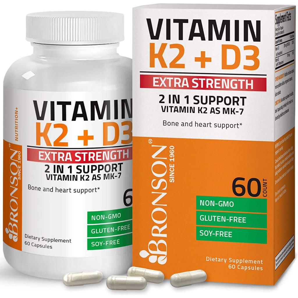 ภาพสินค้าBRONSON EXTRA STRENGTH VITAMIN K2 + D3 2 IN 1 NATURALLY SUPPORTS HEART HEALTH AND BONE HEALTH จากร้าน onetyone บน Shopee ภาพที่ 4