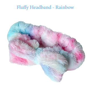 Fluffy Headband - Rainbow ที่คาดผม ขนฟูนุ่มนิ่ม ที่คาดผมแต่งหน้า สไตส์เกาหลี