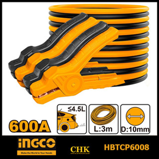 INGCO สายพ่วงแบตเตอรี่ 600A ยาว3เมตร HBTCP6008 สายพ่วง แบตเตอรี่