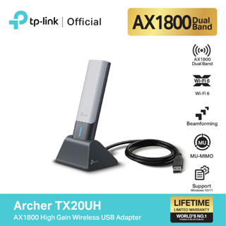 ภาพหน้าปกสินค้าTP-Link Archer TX20UH ตัวรับสัญญาณ WiFi6 แบบ 2 คลื่นความถี่ AX1800 High Gain Wireless USB Adapter เพื่อการเชื่อมต่อ WiFi ได้ทุกที่ในบ้าน ที่เกี่ยวข้อง