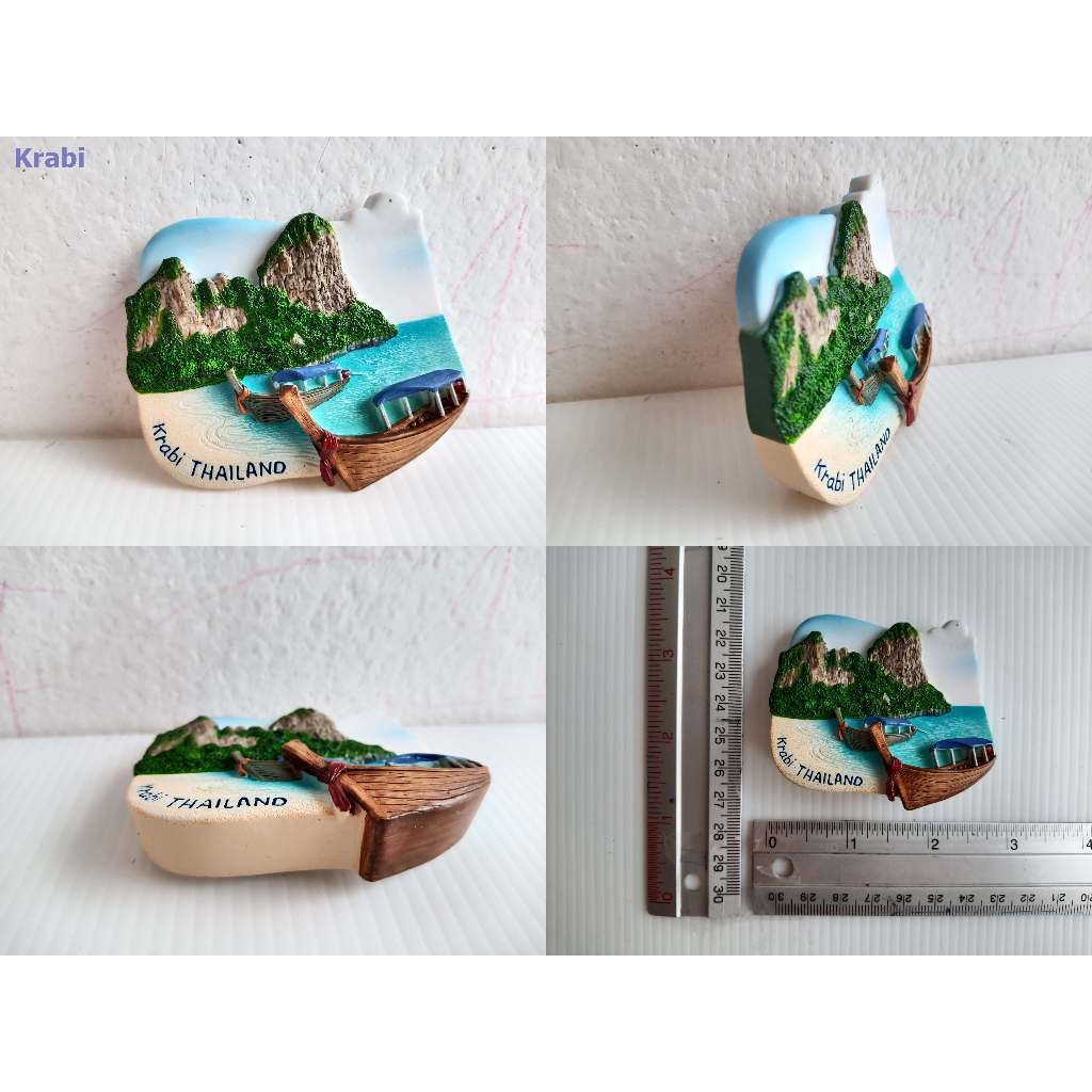 แม่เหล็กติดตู้เย็นนานาชาติสามมิติ-รูปชายหาดกระบี่-3d-fridge-magnet-krabi-beach