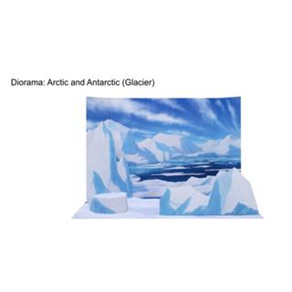 โมเดลกระดาษ 3D : ฉากหลัง 3D ธารน้ำแข็งอาร์กติกและแอนตาร์กติก กระดาษโฟโต้เนื้อด้าน  กันละอองน้ำ ขนาด A4 220g.