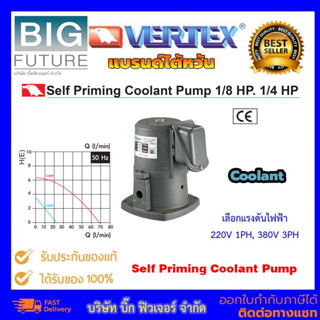 Vertex Self-Priming Coolant Pump 1/8 HP.1/4 HP  แบรนด์ไต้หวัน ปั้มน้ำคูลแลนด์ พร้อมเคลือบสารป้องกันสนิม Bigfuture