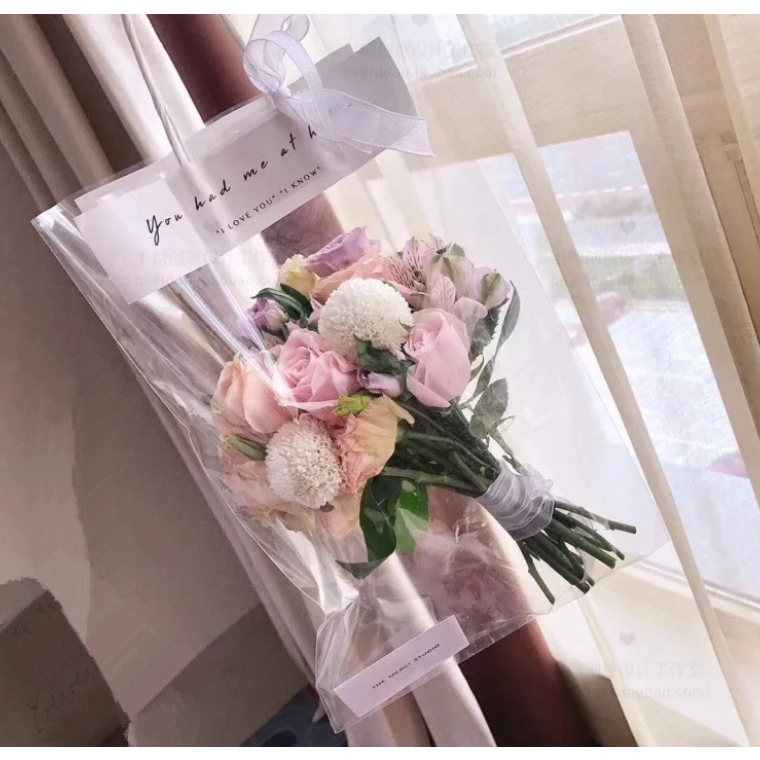 diy-ถุงใส-ถุงพลาสติก-ใส่ดอกไม้-ของขวัญ-วันเกิด-วันวาเลนไทน์-งานรับปริญญา-พร้อมส่ง
