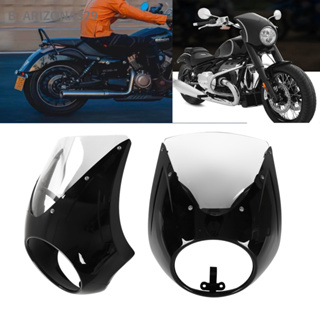 ARIONZA รถจักรยานยนต์ด้านหน้าไฟหน้า Fairing Windshield Windscreen สีดำสำหรับ R1BMW R18 2020-2022