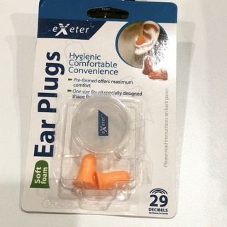 ปลั๊กอุดหู Exeter soft foam ear plugs โฟมเนื้อนุ่ม สำหรับอุดหู เพื่อป้องกันเสียง สามารถลดเสียงได้ถึง 29 เดซิเบล