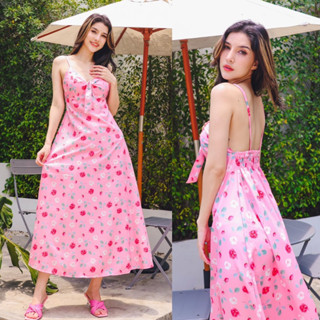 Cozyy Jisoo Rose Dress•• New‼️กรี๊ดมากรุ่นนี้ เดรสยาวสายเดี่ยวผูกอกน่ารักๆดีเทลโชว์หลังสวยแซ่บ