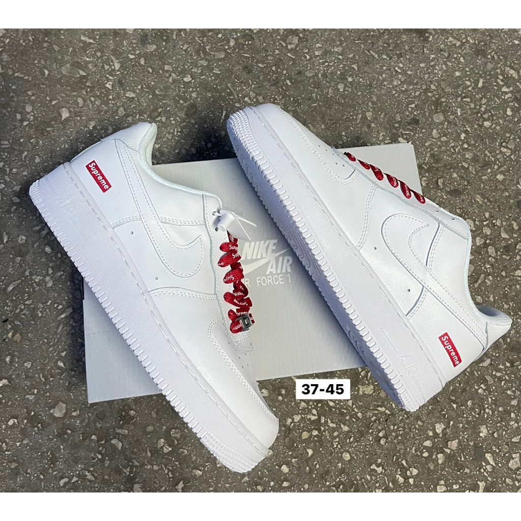 nike-air-force-1-x-supreme-รองเท้าผ้าใบผูกเชือกพร้อมกล่อง