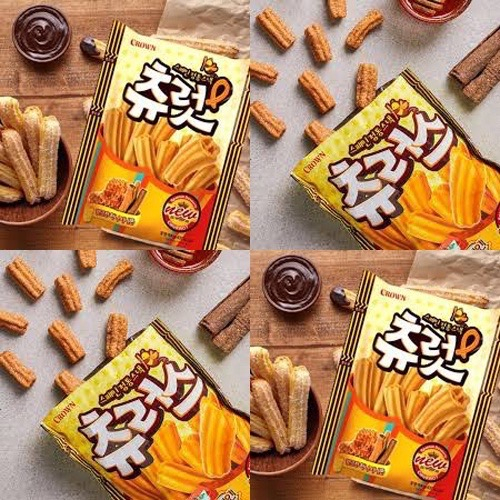 ขนมเกาหลี-crown-churros-84g-ชูโรส-ขนมอบกรอบปาท่องโก๋สเปน-84g