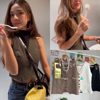 Korea basic vest  🤎🥐🧸เสื้อกั๊กทรงเรียบหรูสาวอวบ