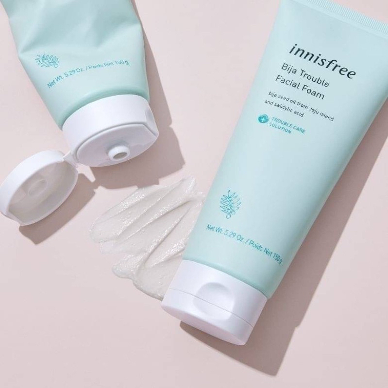 แท้-พร้อมส่ง-innisfree-bija-trouble-facial-foam-150-ml-อินนิสฟรี-บีจา-โฟมล้างหน้าสำหรับปัญหาสิวและผิวมัน