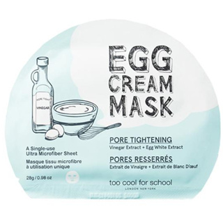 🌸พร้อมส่ง🌸too cool for school egg cream mask แผ่นมาส์กเพื่อรูขุมขนกระชับ