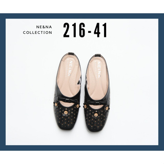 ภาพขนาดย่อของภาพหน้าปกสินค้ารองเท้าเเฟชั่นผู้หญิงเเบบคัชชูส้นเตี้ยเปิดส้นเท้า No. 216-41 NE&NA Collection Shoes จากร้าน nena_official_store บน Shopee