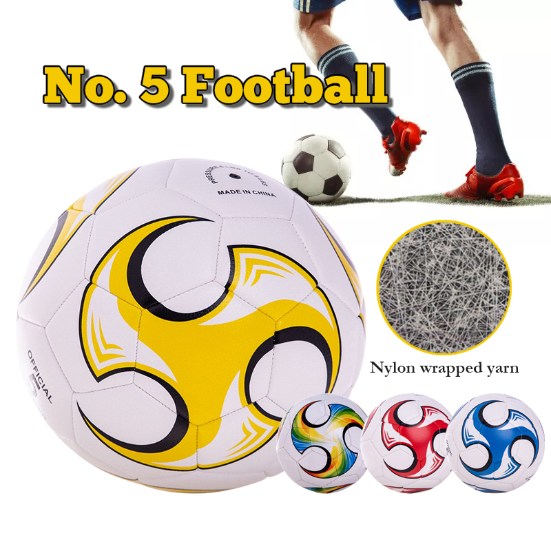 ภาพหน้าปกสินค้าลูกฟุตบอลเบอร์ 5 ลูกบอล ลูกฟุตบอลหนังPU ขนาดมาตรฐานเบอร์ 5 Football Soccer Ball Size 5 ลูกฟุตบอลหนังเย็บ ฟุตบอลเด็ก