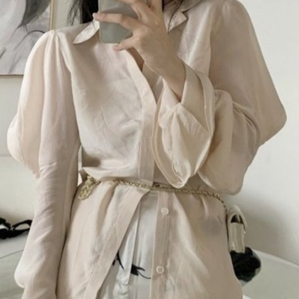 พร้อมส่ง-beige-minimal-shirt-c2761-เสื้อเชิ้ตมินิมอล-เชิ้ตแขนยาว-เชิ้ตทำงานมินิมอล