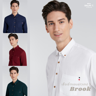 ภาพย่อรูปภาพสินค้าแรกของเสื้อเชิ้ตผู้ชาย แขนยาว OXFORD BROOK - RALPH T เสื้อเชิ้ตแขนยาว เสื้อแขนยาว สีขาว