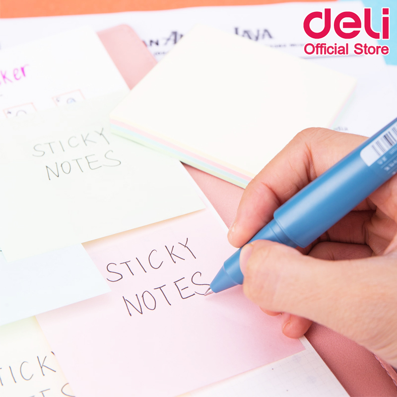 deli-a01802-sticky-notes-กระดาษโน๊ตกาว-แพ็ค-1-ชิ้น-กระดาษโน๊ต-อุปกรณ์สำนักงาน-เครื่องเขียน-อุปกรณ์การเรียน-กระดาษกาว