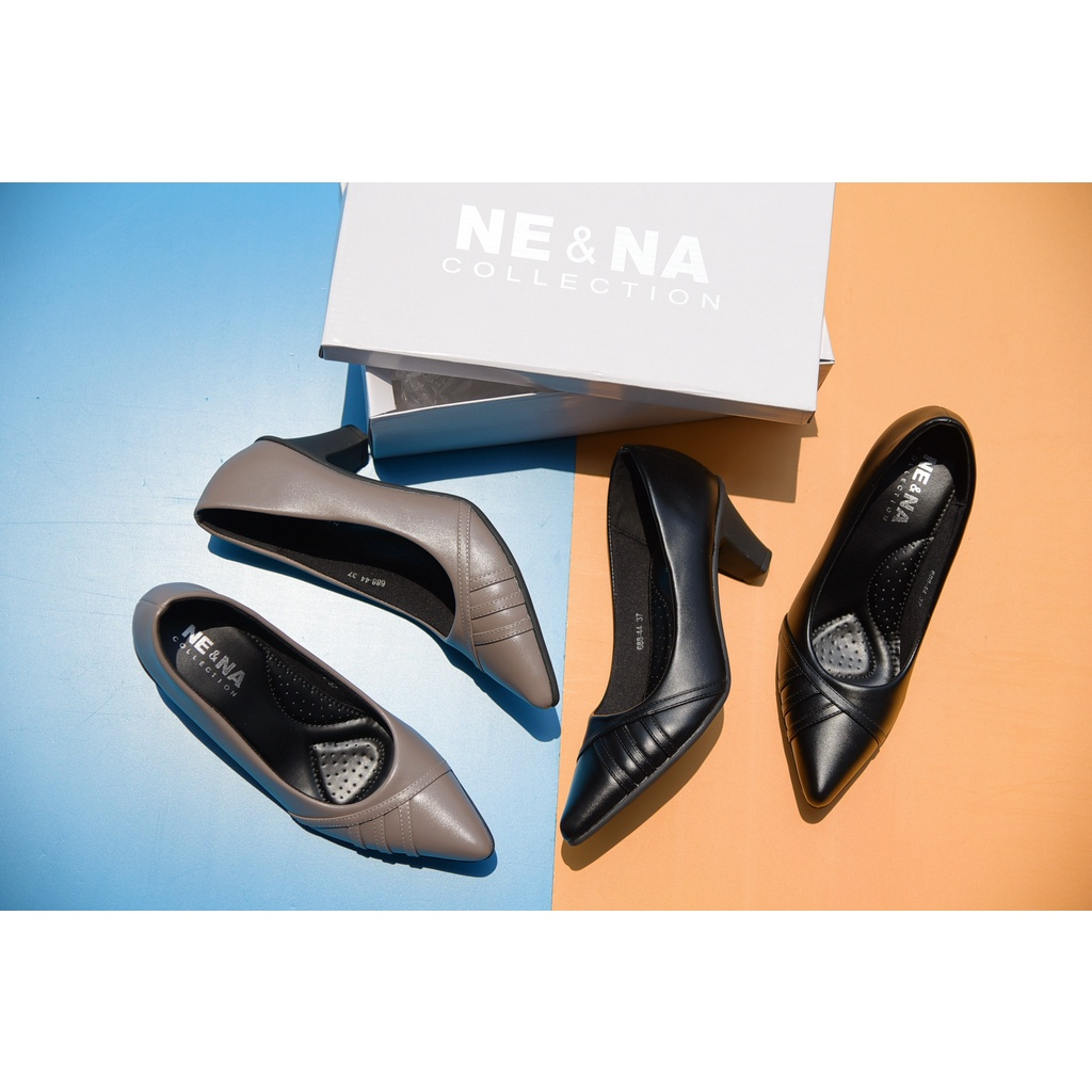 ภาพสินค้ารองเท้าเเฟชั่นผู้หญิงเเบบคัชชูส้นปานกลาง No. 688-44 NE&NA Collection Shoes จากร้าน nena_official_store บน Shopee ภาพที่ 3