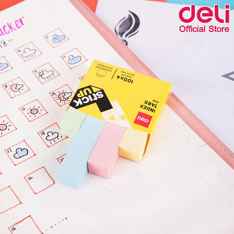 deli-a10902-index-sticker-กระดาษโน๊ต-โพสต์อิทโน๊ต-4-สี-แพ็ค-1-ชิ้น-กระดาษโน๊ต-อินเด็กซ์-อุปกรณ์สำนักงาน-เครื่องเขียน-โพสท์อิท-กระดาษกาว-กระดาษโพสท์อิท