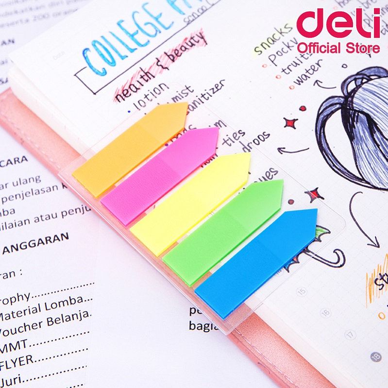 deli-a10602-sticky-notesg-เทปอินเด็กซ์-5-สี-แพ็ค-1-ชิ้น-กระดาษโน๊ต-โพสท์อิท-เครื่องเขียน-โพสท์อิท-อุปกรณ์การเรียน-office-stationery