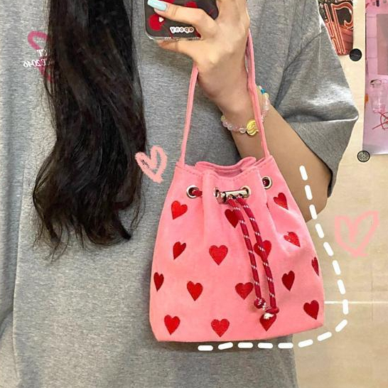 camidy-เกาหลีปักหัวใจ-drawstring-กระเป๋าถือสีชมพูผู้หญิงใหม่ไหล่เดียว-messenger-กระเป๋ามินิถัง