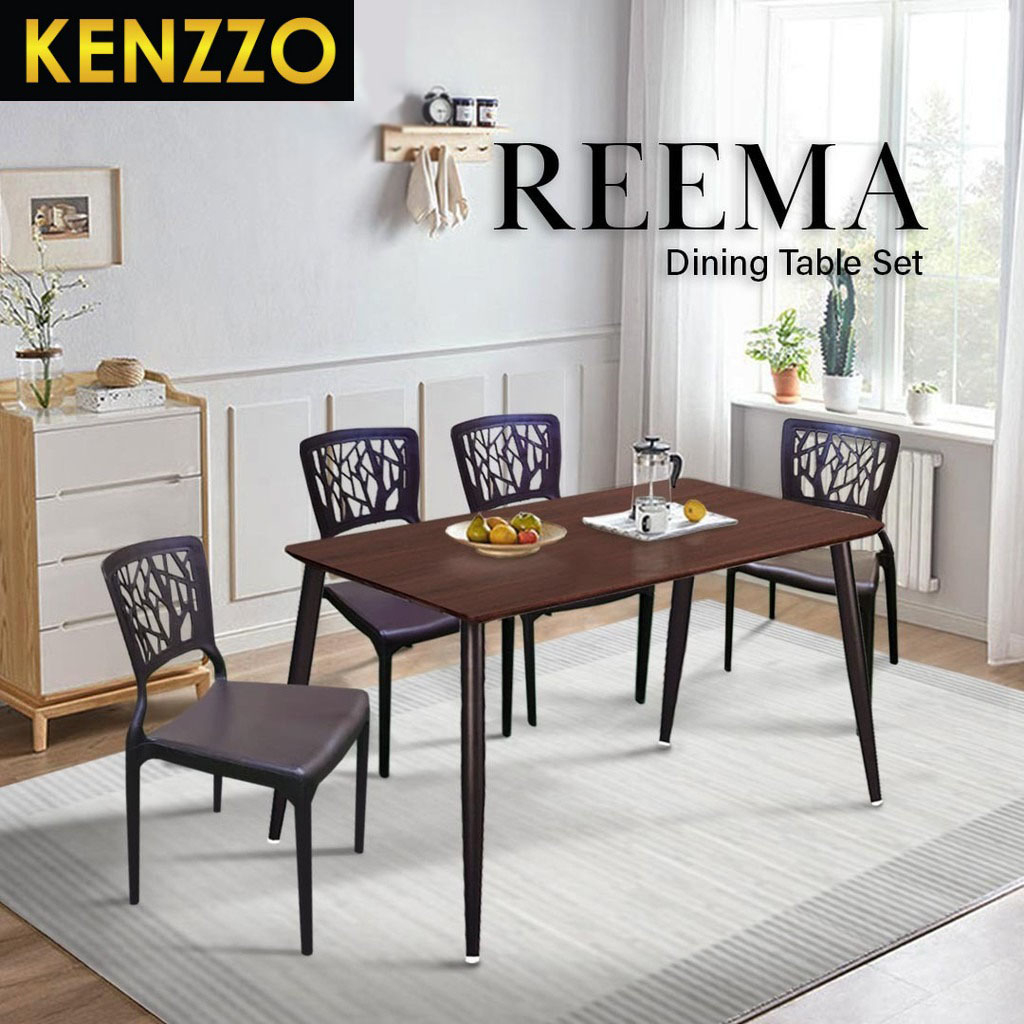 kenzzo-reema-โต๊ะ-ชุดรับประทานอาหาร-เก้าอี้4ตัว-คุณภาพดี-ดีไซน์หรู-120-x-60-cm-reema-dining-table-set-4-chairs