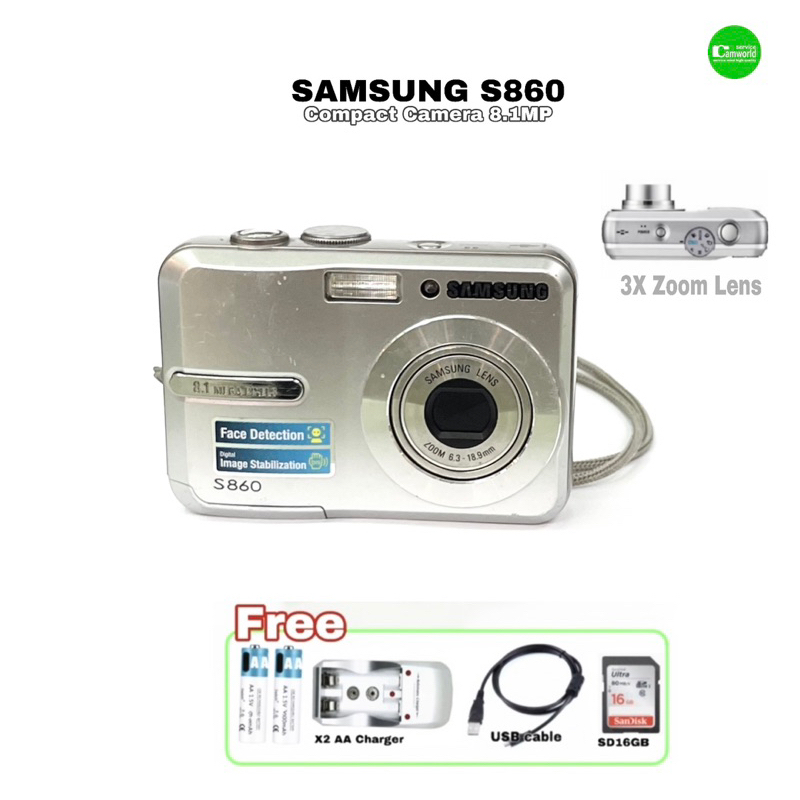 samsung-s860-camera-8-1mp-3x-zoom-lens-มีกันสั่น-กล้องดิจิตอล-ใช้แบตเตอรี่-aa-x-2-battery-usedมือสองคุณภาพดีมีประกัน