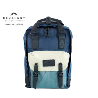 DOUGHNUT BAG : MACAROON CLASSIC GO WILD SERIES : NAVY X GREY (กระเป๋าเป้ไซส์ใหญ่สุดของรุ่นมาคารูน) (รหัสสินค้า 09552)