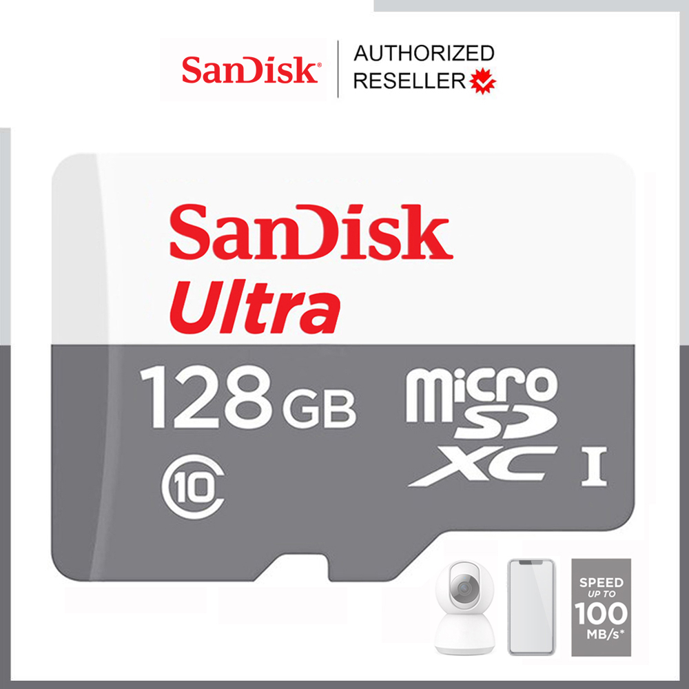 รูปภาพของSanDisk Ultra Micro SD Card Class10 Speed 100MB/s 32GB / 64GB / 128GB (SDSQUNR) SDHC SDXC เมมโมรี่การ์ด สำหรับ ใส่โทรศัพท์ กล้องติดรถ กล้องIP Camera ประกัน 7 ปี TF cardลองเช็คราคา