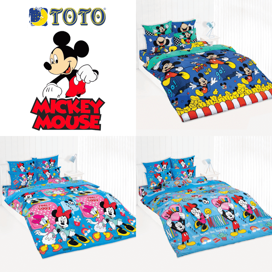 7-ลาย-toto-ชุดผ้าปูที่นอน-มิกกี้เมาส์-mickey-mouse-total-โตโต้-ชุดเครื่องนอน-ผ้าปูเตียง-ผ้านวม-ดิสนีย์-มิกกี้-micky