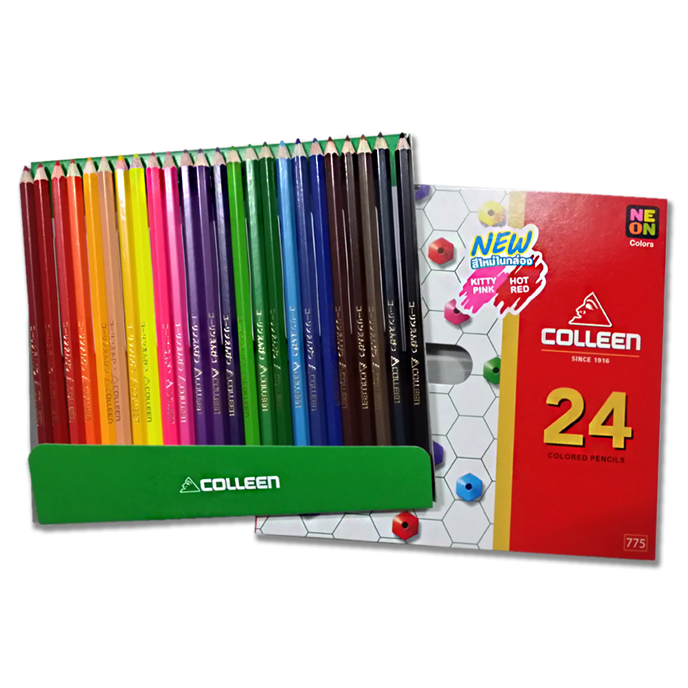 สีวาดรูป-สีระบายรูป-สีไม้-ดินสอสี-สีไม้คอลลีน-24สี-1หัว