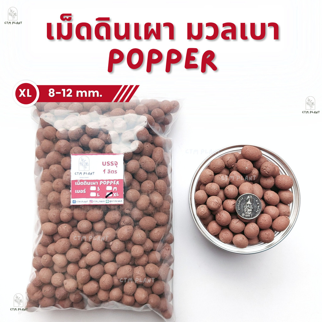 เม็ดดินเผา-popper-1-ลิตร-มวลเบา-ใช้ผสมดิน-โรยหน้า-ตกแต่งหน้ากระถาง