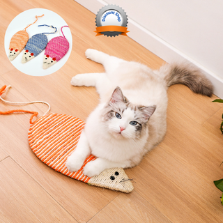 (พร้อมส่ง) ที่ลับเล็บแมว  หนูเชือกป่าน ที่ข่วนล็บแมว  ของเล่นแมว  Cat toy