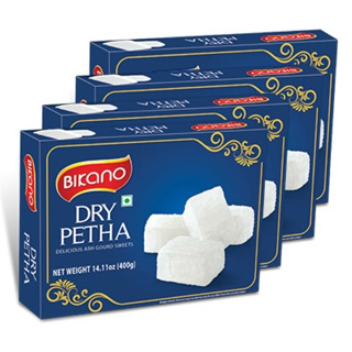 ขนมหวานชิ้นสีขาวใต้ส้อม ชื่อ Petha ขนมอินเดีย  บีกาโน 400กรัม Bicano Dry Petha 400g