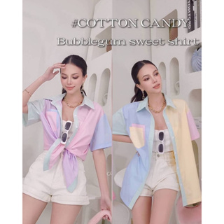 #COTTON CANDY🍭เสื้อเชิ๊ตเเขนสั้น New Bubblegum sweet shirt