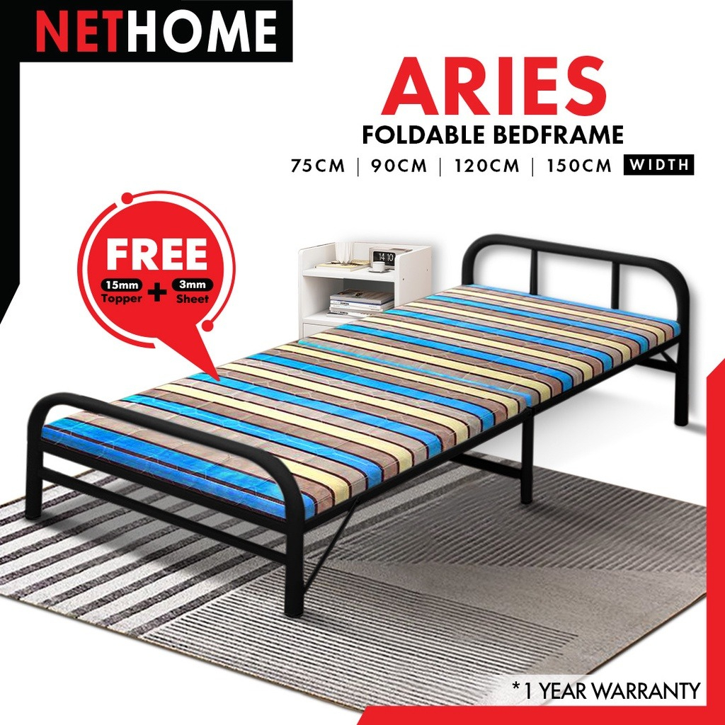 nethome-aries-arial-เตียง-เตียงพับ-เตียงเหล็ก-เตียงพับได้-สินค้าพร้อมส่ง-แข็งแรง