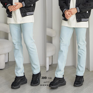 ภาพหน้าปกสินค้า9FEB AU015-AU016-AU025 กางเกงยีนส์ขายาวกระบอกเล็ก สีฟอกแบบไม่ขาด ที่เกี่ยวข้อง