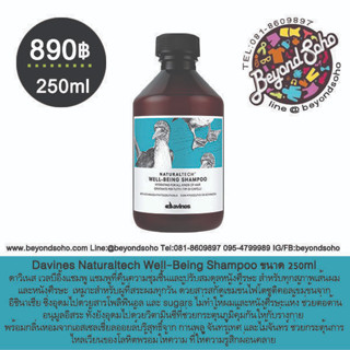 Davines Naturaltech Well-Being Shampoo แชมพูที่คืนความชุ่มชื้นและปรับสมดุลหนังศีรษะ เพื่อการดูแลทุกวัน ขนาด 250ml